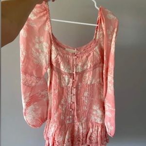 Coral Loveshackfancy long sleeve dress